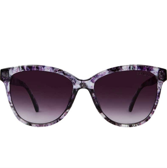 Suzy Levian 61mm Purple Floral Oversized 100% UV Protection Sunglasses Nwt ❤️ - Picture 1 of 12